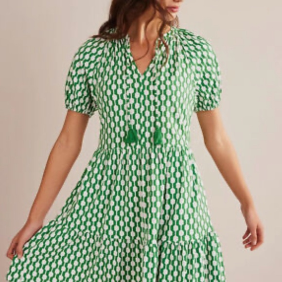 Boden Dresses & Skirts - BODEN (NWT) Short Sleeve Jersey Mini Dress Rolling Hills Geo Azure US14R UK18R